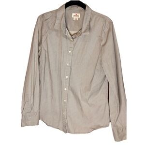 J Crew Refined Stretch Black And White Blouse, Size Large, CB6